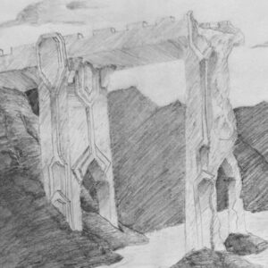 "The Gates of Moria" - pencil on white paper (sketch)