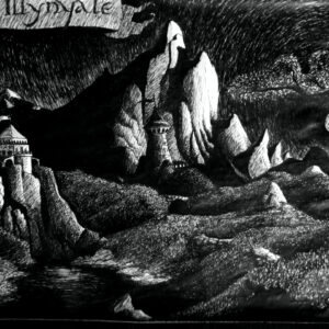 "Mount Illinyale" - black and blue pen on white paper