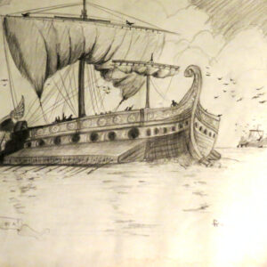 "Roman Ships at Sea" - pencil on paper (sketch)